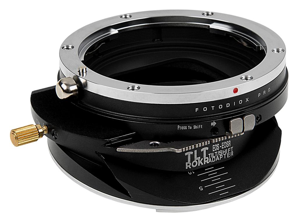 Адаптер байонета Fotodiox Pro TLT ROKR Tilt Shift для объективов Canon EOS EF D/SLR на корпус беззеркальной камеры Canon RF