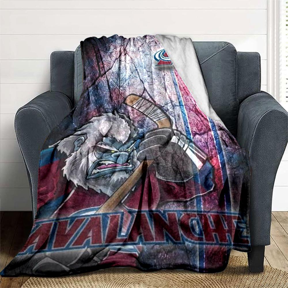 Colorado Avalanche Print Flannel Blanket High Quality Warm Comfortable Cover for All Seasons Perfect for Gifts Home Decor
