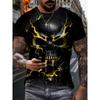 Men's T-Shirt Horror 3D Print Vintage O-Neck Short Sleeve Fashion Oversized T-Shirts Men's Summer Street Clothing Shirt