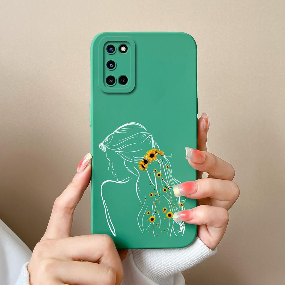 For Oppo A52 A72 A92 Case Butterfly Heart Simple Back Cover Soft Liquid Silicone Funda Camera Protection Anti Drop Phone Housing