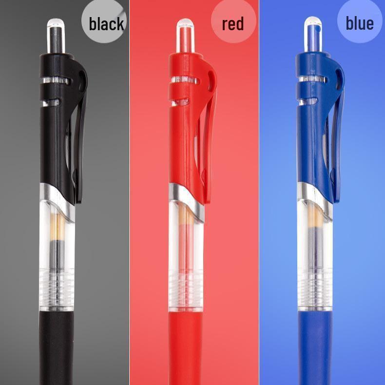 Press-Action 0.5mm Ballpoint and Sign Pen, Black/Red/Blue, for Students and Office.