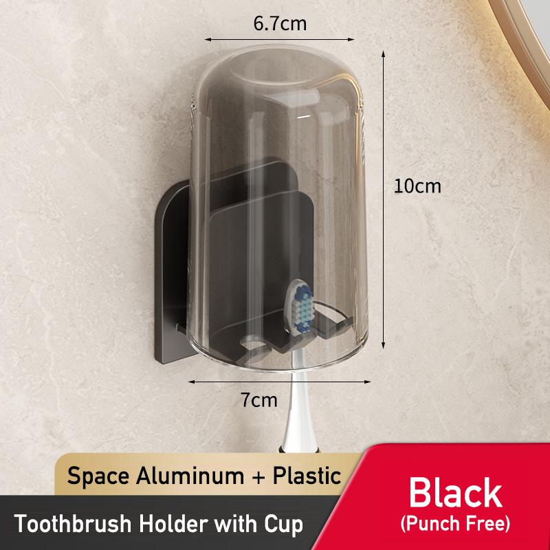 Алюминиевый держатель зубной щетки настенный без сверления липкий органайзер стойка для ванной без перфоратора электрический держатель зубной щетки с чашкой