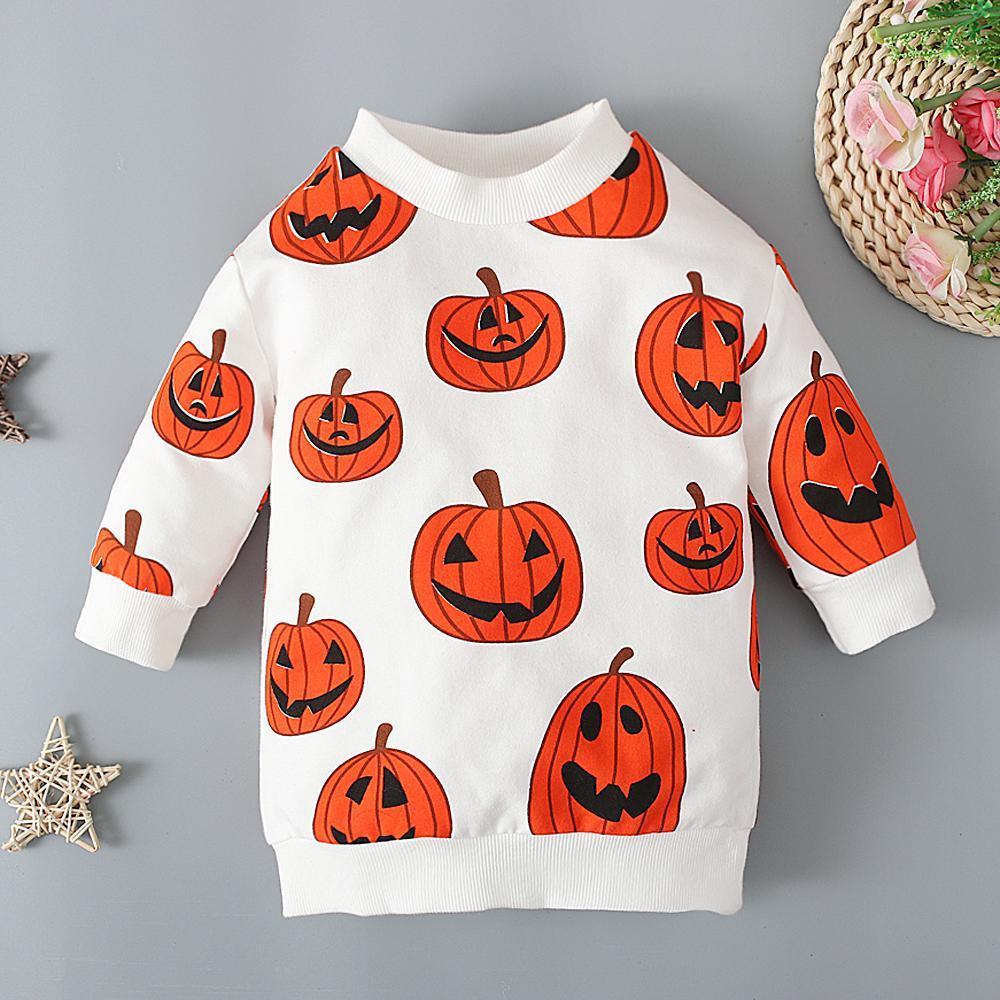 Рубашка с длинными рукавами и тыквой на Хэллоуин для маленьких мальчиков и девочек, верхняя одежда для детей 0-4 лет