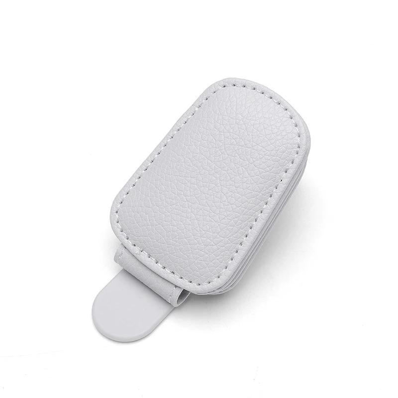 2Pcs Sunglasses Holder Is Suitable for Car Sun shades Magnetic Leather Sunglasses Clip and Ticket Clip Car Sunshade Accessories