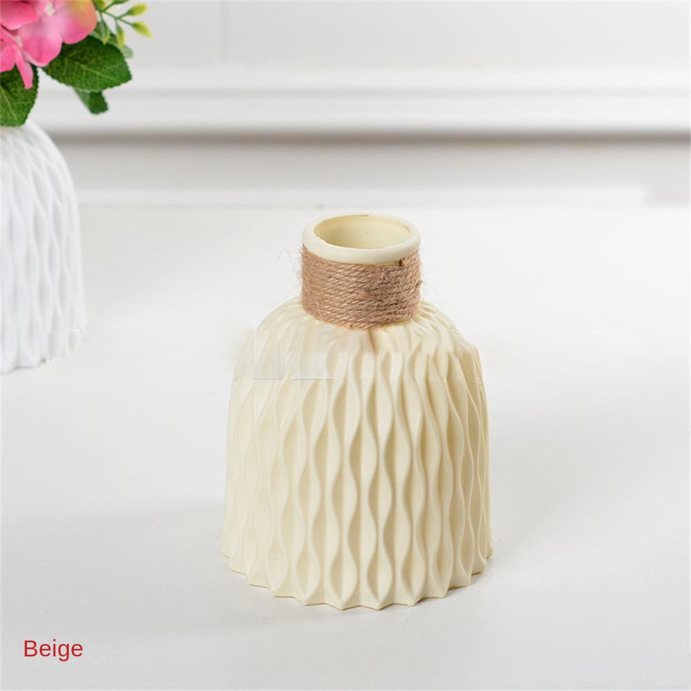 Modern Flower Vase Imitation Ceramic Flower Pot Decoration Home Plastic Vase Flower Arrangement Nordic Style Home Decoration