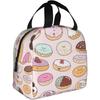 Dessert Donut Lunch Bags Colored Donut Cooler Bag Reusable Lunch Tote Box with Front Pocket for Women Work School