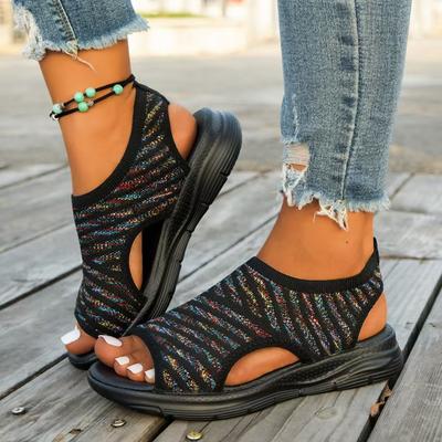 Женские повседневные дышащие сандалии Fish Mouth на толстой подошве