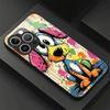 Splashing Ink Graffiti Dog Black Glass Phone Case For iPhone 17 16 15 14 13 12 Pro Max Plus Soft Silicone Anti‑Knock Back Cover
