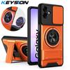 KEYSION Магнитный чехол для телефона Samsung A07 A06 4G A05 Слайдер Защита камеры Вертикальная подставка Кольцо 360 Ударопрочная задняя крышка