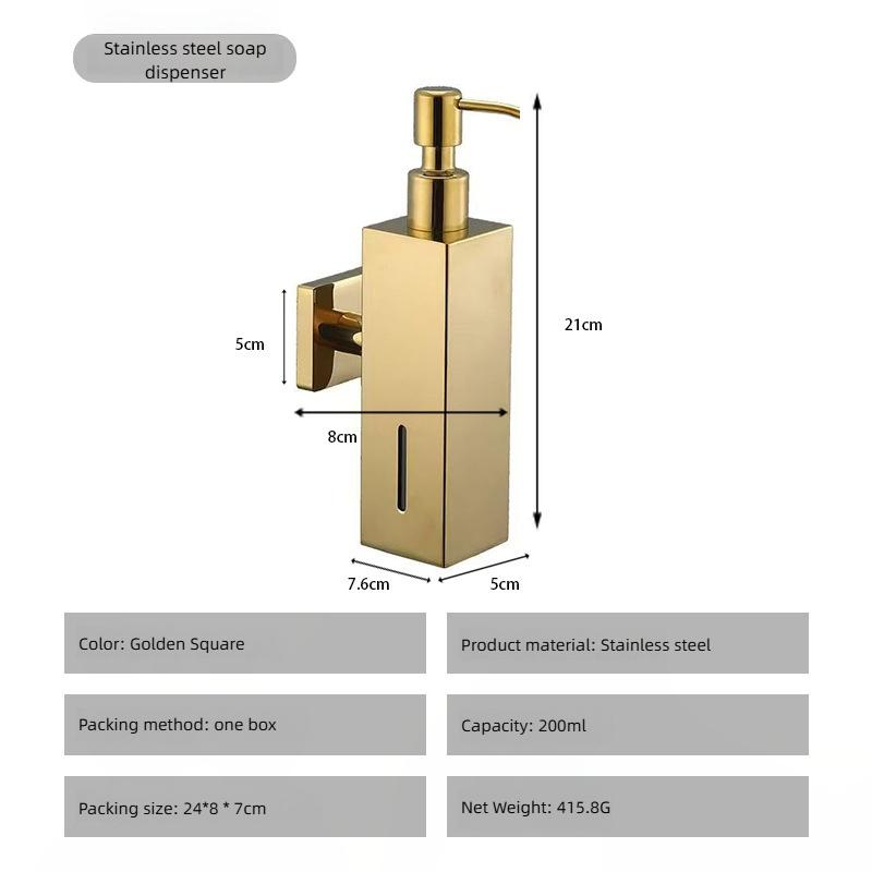 Stainless Steel Hand Sanitizer Bottle Liquid Soap Dispensers Shower Gel Hanging Bottle Punch Wall-mounted Bottle
