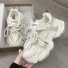 Popular Dad Shoes Women's 2025 New Autumn New Thick-soled White Shoes Heightened Breathable Mesh Sports Women's Trendy Shoes