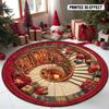 3D Ковер Рождественская Библиотека Круглый Ковер с Подарками и Елкой Праздничный Напольный Коврик для Дома Рождественский Праздник