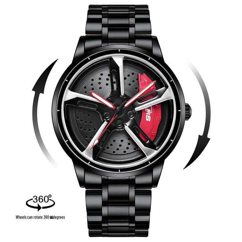 SVJ Мужские цельные часы RS7 с гидравлическим 3D-корпусом и полым кварцевым механизмом, вдохновленные колесом автомобиля