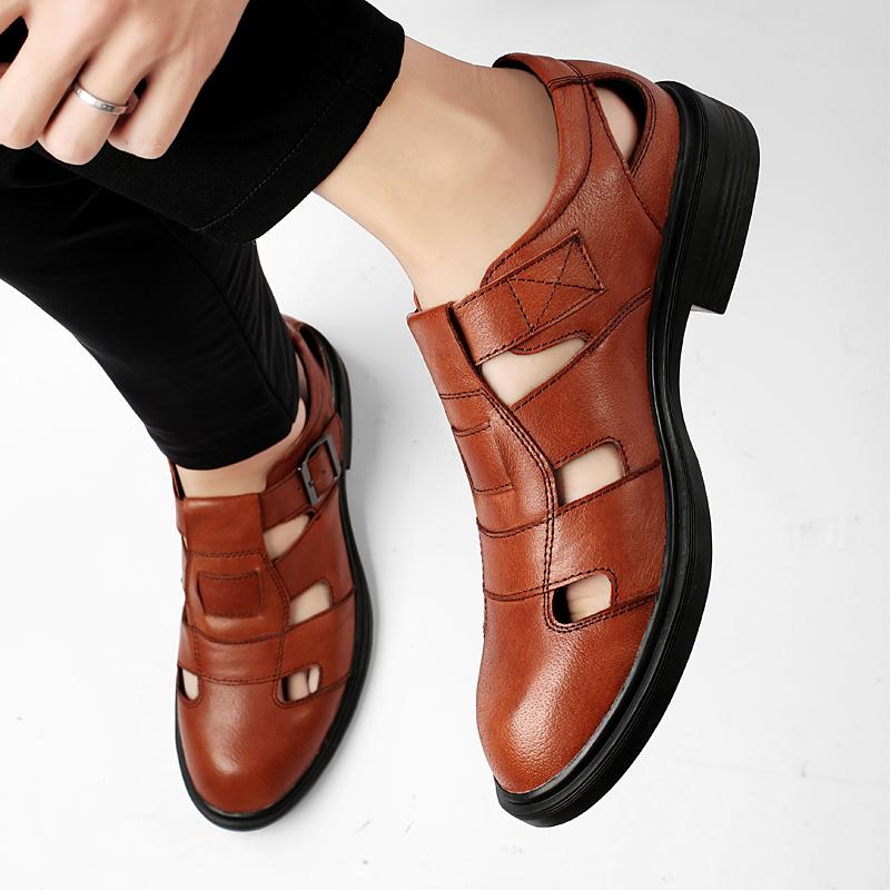 Мужские сандалии Повседневная обувь Новые трендовые стильные гладиаторские сандалии с открытым носком на платформе Пляжные сандалии на толстой подошве Черные большие размеры