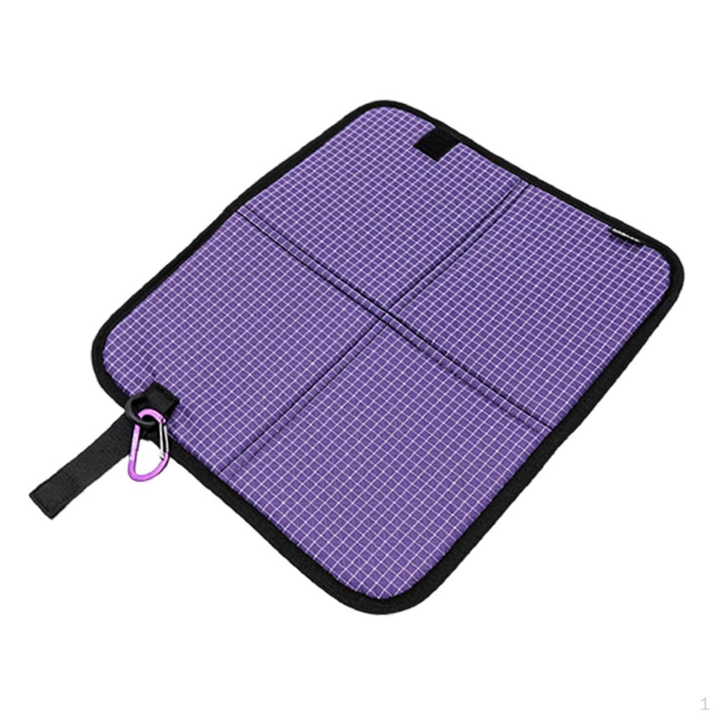 600D Oxford Waterproof Sitting Mat 35x31x1cm Versatile with Carabiner Ground Portable for Picnic