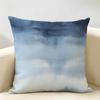 Alricc Blue Gray Abstract Art Cushion Cover Natural Linen Organic Fabric Double-Sided Printing Breathable Perfect For Home Decor