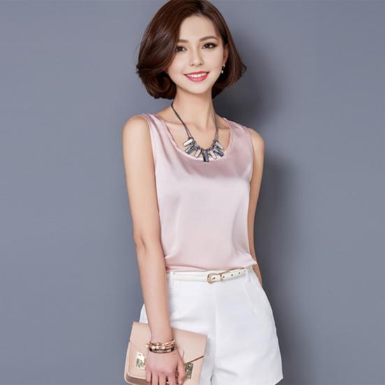 Женский летний жилет с круглым вырезом без рукавов, свободный цветной пуловер, однотонные топы из гладкой ткани на каждый день