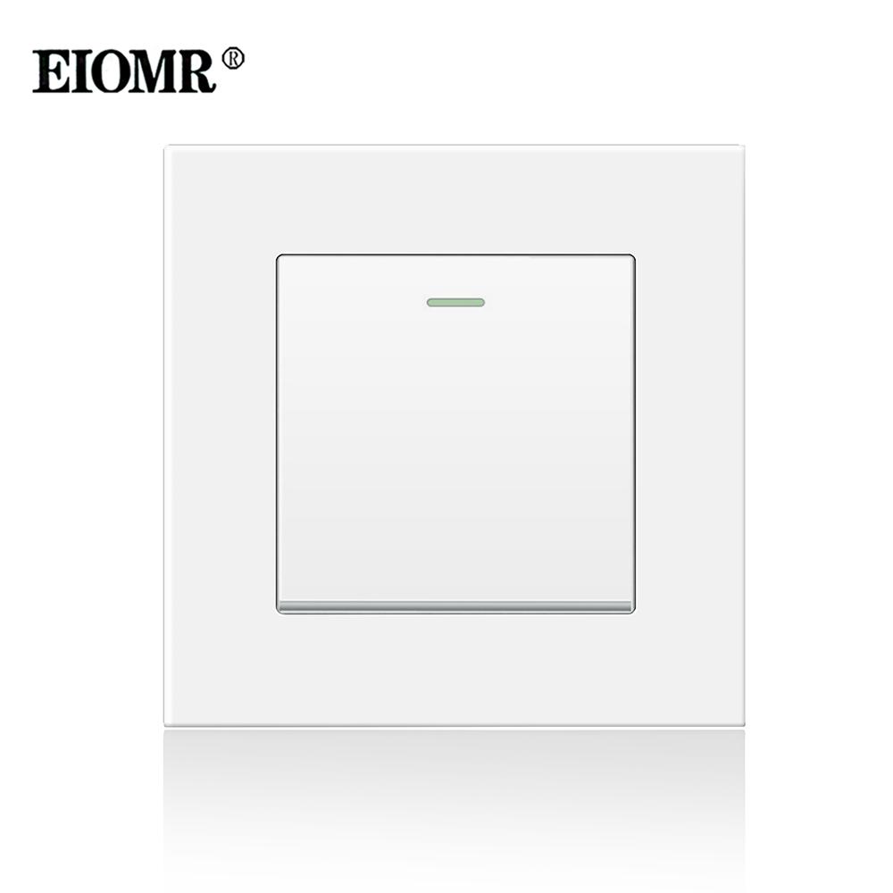 EIOMR EU Комбинация настенной розетки и выключателя, Огнестойкая панель из поликарбоната, AC 110V-250V 16A, Электрические розетки и выключатели для Европы