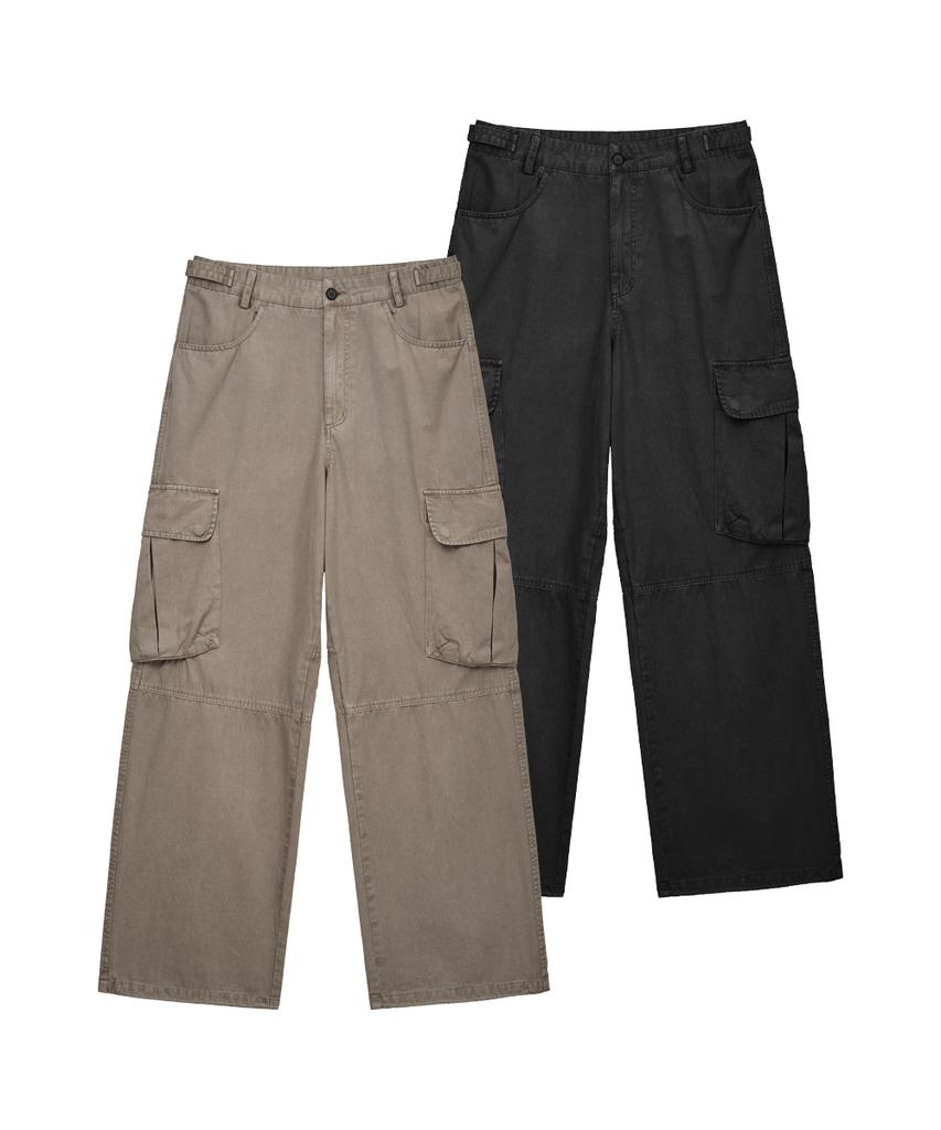 INTEMPOMOOD Ranger Utility Washed Cargo Pants_Beige