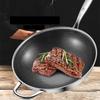 Сковорода-вок из нержавеющей стали для жарки с крышкой 13-дюймовая сковорода с антипригарным покрытием и неохлаждаемой ручкой Подходит без ПФОК