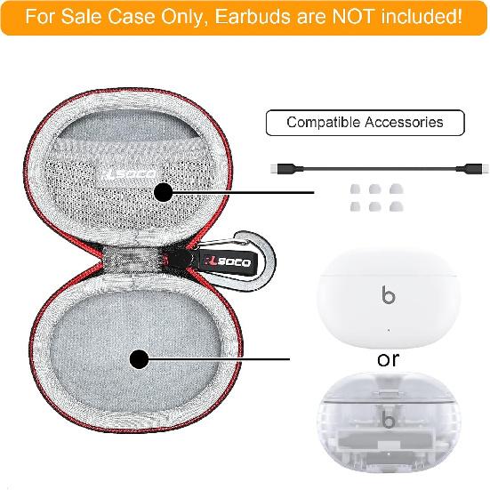 RLSOCO Case for Beats Studio Buds/Studio Buds+ True Wireless Noise Cancelling Earbuds (Black)