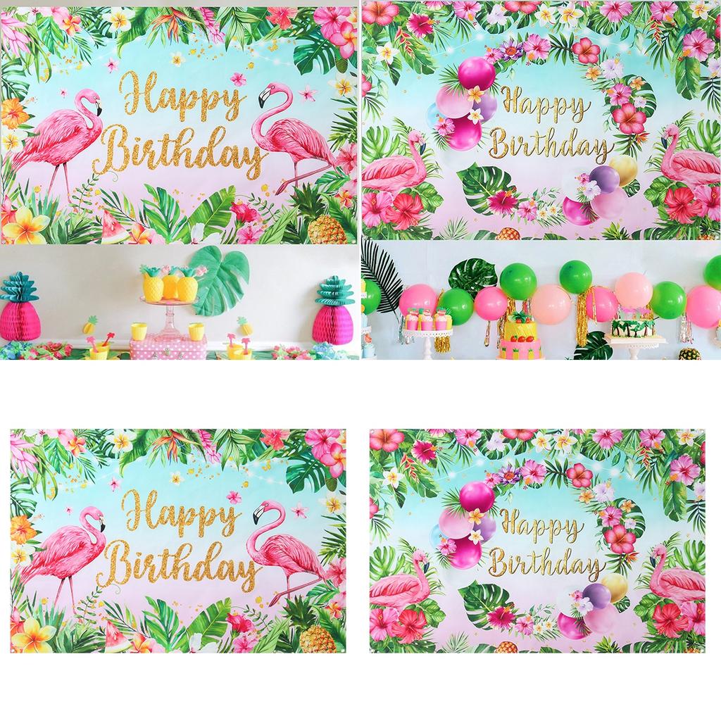 Hawaii Tropical Photography Backdrop Seaside Flamingo Birthday Party Decoration Background Summer Hawaii Theme Party Supplies