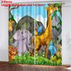 Зоопарк Лес Занавеска Мультяшная Детская 3D Цифровая Печать Занавеска Светоблокировка
