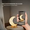 Светодиодный ночник в форме Луны, регулируемая лампа для спальни, USB-питание, атмосферное освещение для стола, кемпинга, подарок, лампа с 3 меняющимися цветами