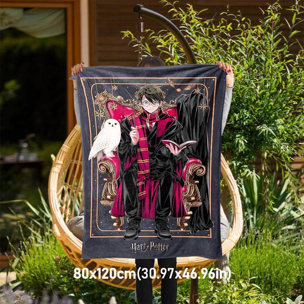 1 шт. Гарри Поттер, Хогвартс, магия Наружное фланелевое одеяло Всесезонное Мягкое тепло, Декор для дома 1031182