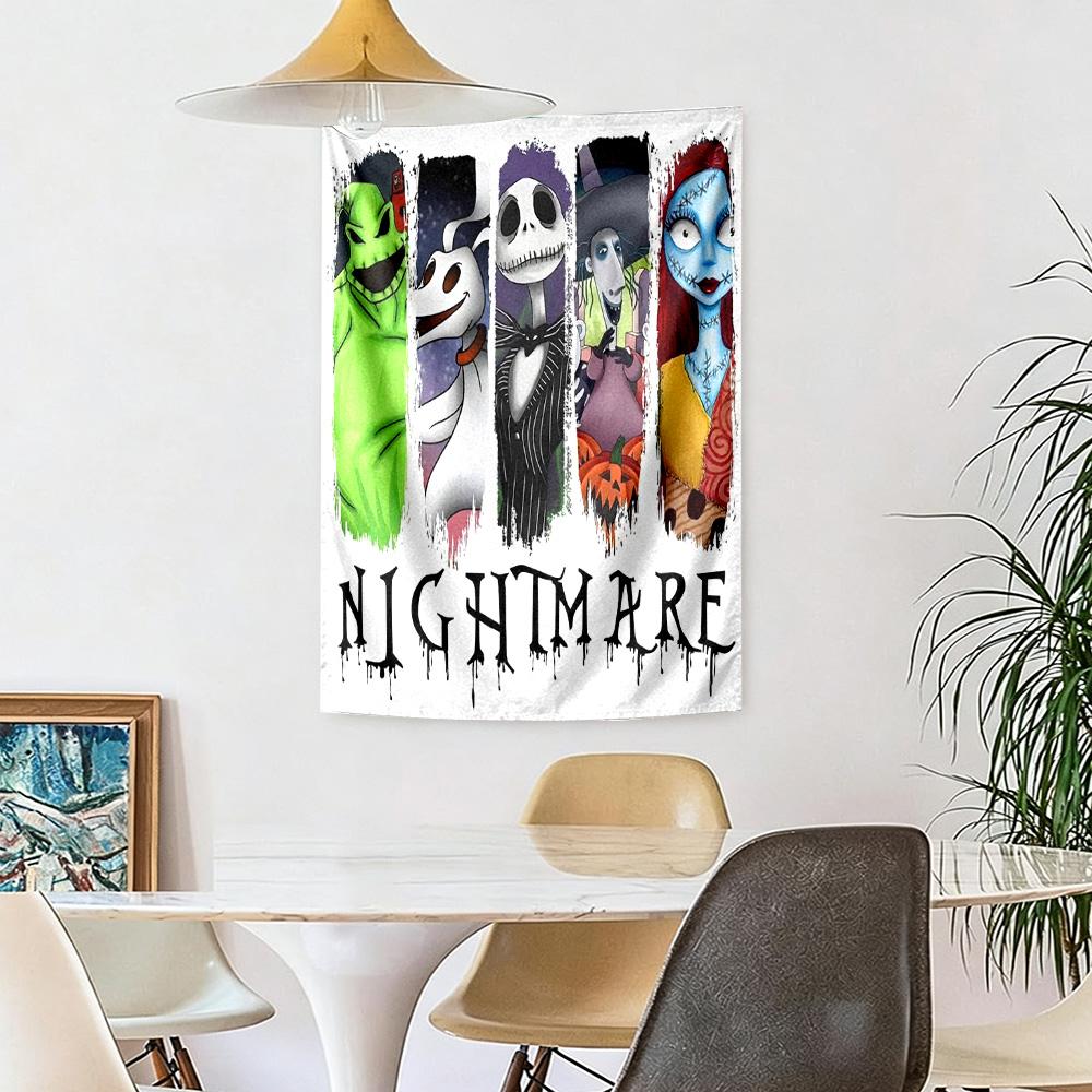 Christmas Nightmare Wall Decor Tapestry Art For Pet Memorial Birthdaywedding Party Backdrop Family Gift