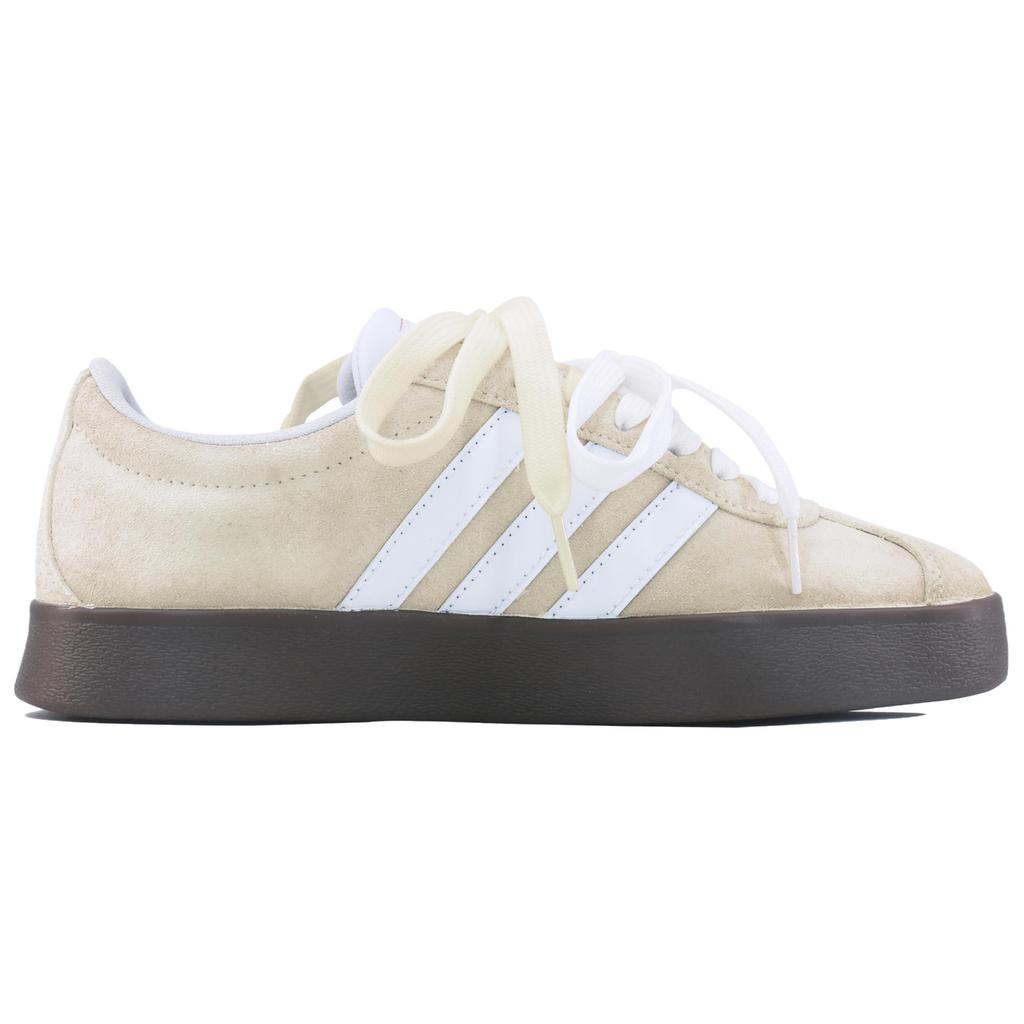Adidas VL COURT 2.0 Synthetic Leather, Split Cow Leather Low top Skateboard Shoes Unisex Oat Beige HQ1802(Team168-)
