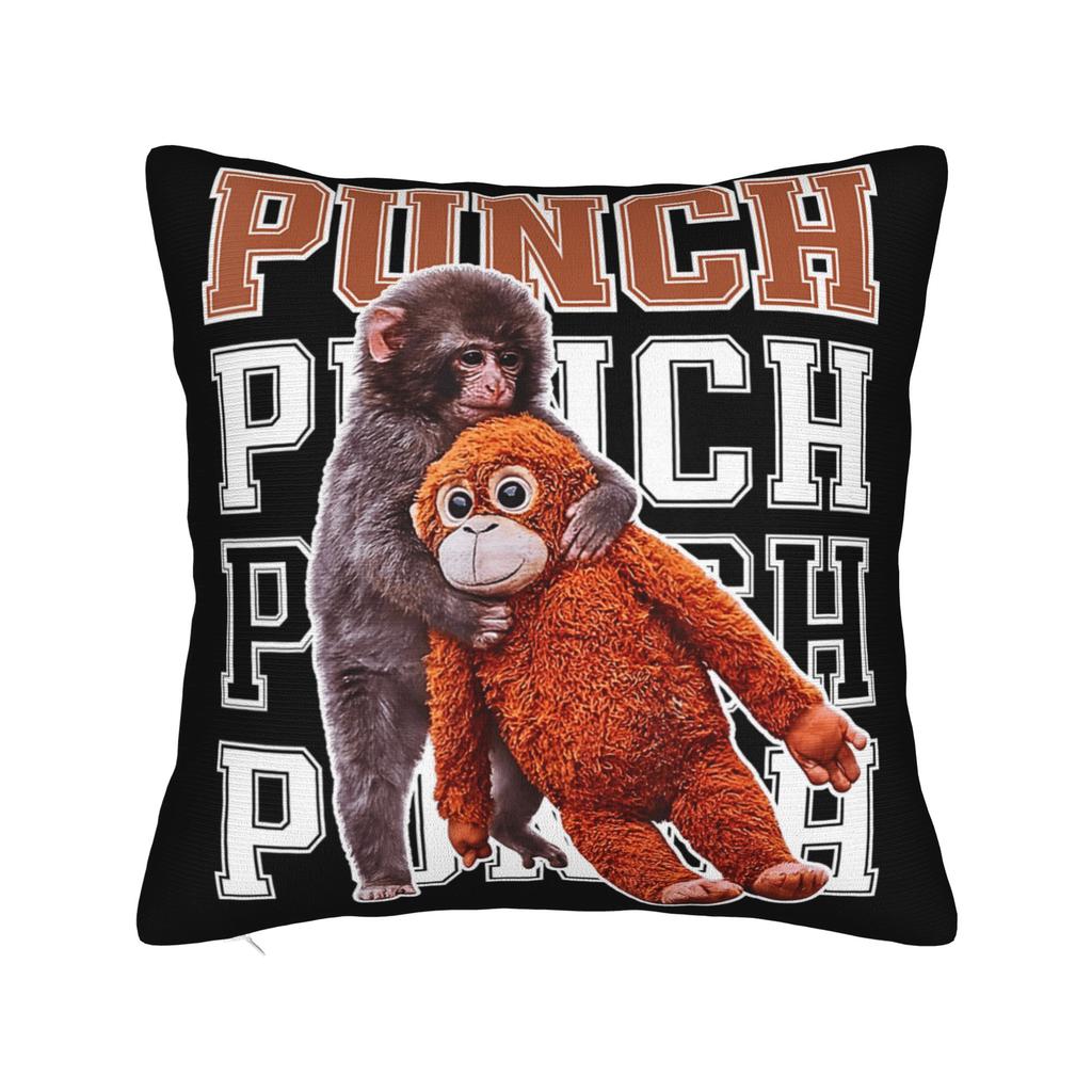 Retro Cute Monkey Punch Cute Monkey Baby Funny Animal Pillow Cover  Square Cushion Cover Pillow Case For Wedding Party Decor
