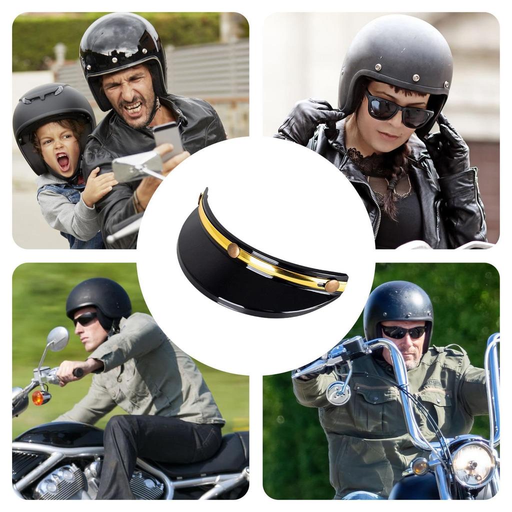 Motorcycle Sun Visor, Motorcycle Hat Visor/Shield | Retro Helmet Universal Brim Motorcycle Helmet 3/4
