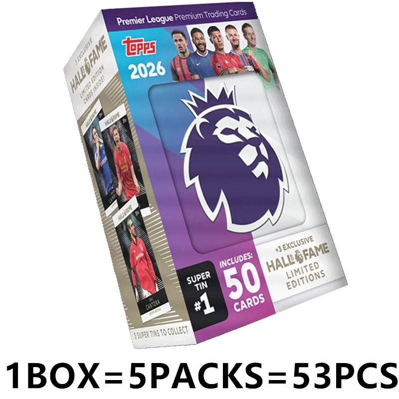Сезон 2026 Topps Premier League Debut Edition Мега-контейнер Супер-контейнер Жестяная коробка Футбольная Звезда Карточка Коллекционная Карточка Праздничный Подарок Игрушка