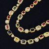 Hip Hop Colored Gems Ladies Necklace Jewelry Multi-Colored Enamel Pearlescent Zircon Stone Ice Chain Necklace