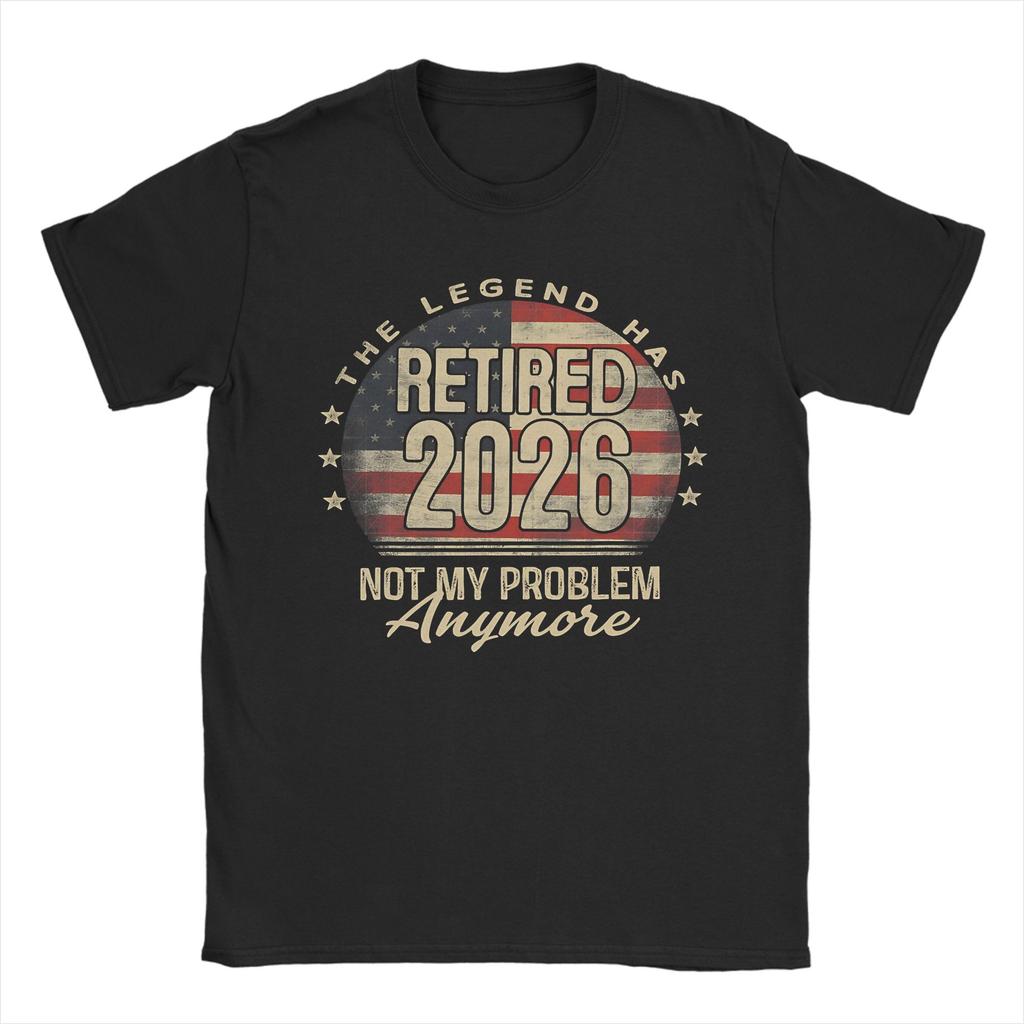 Graphic Printing The Legend Has Retired Funny RetireUnisext T Shirt for Unisex Women Pure Cotton Tshirts Short Sleeve Clothing