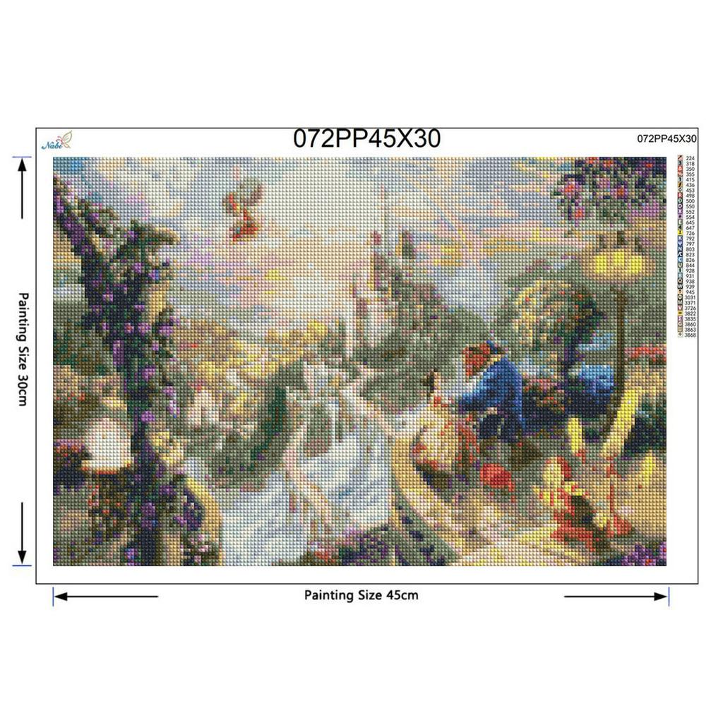 5D Diy Алмазная картина Аниме Замок Пейзаж Вышивка Крестом Набор Главная Картина