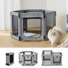 Iris Ohyama Pet Playpen Cage, Foldable, Washable, Reconfigurable, Compact Storage, Suitable for Puppies and Senior Dogs, Medium, Gray, 98cm L X 90cm