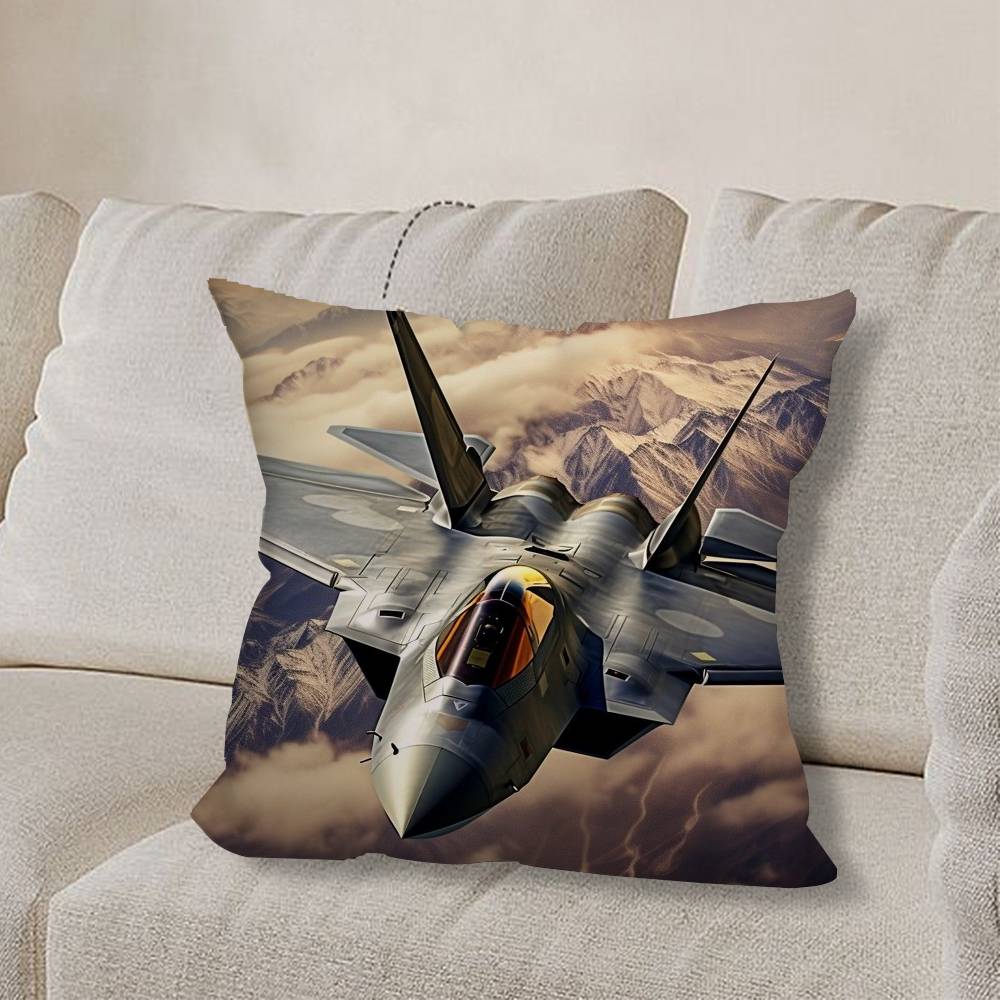 F-F35 Истребители F22 Наволочка Наволочка против пылевых клещей Невидимая молния шелковистый короткий плюш Чехол на подушку для дивана