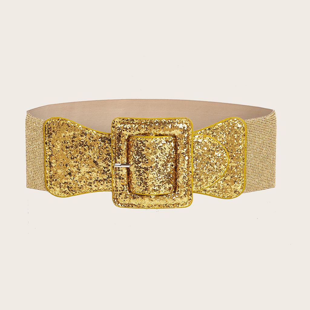 Пояс с квадратной пряжкой Grit, персонализированный пояс с рыбьей чешуей, эластичный пояс-кушак, женские аксессуары для платья