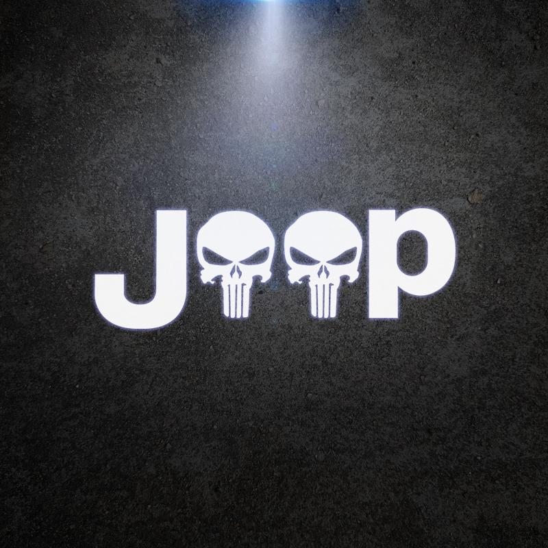 1/2PCS Skull Head Car Door Welcome Lights Laser Projector Logo Wireless Sensing For Jeep Wrangler Opel Hyundai Volvo Ford Dodge ALY1