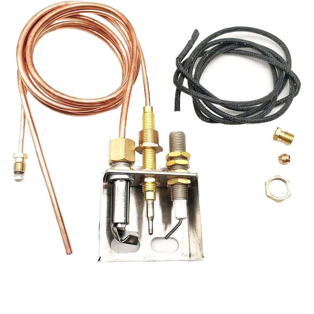 Replacement for pilot Burner Kit for Propane Fireplaces Includes Stainless Steel Construction and Copper Inlet Tube