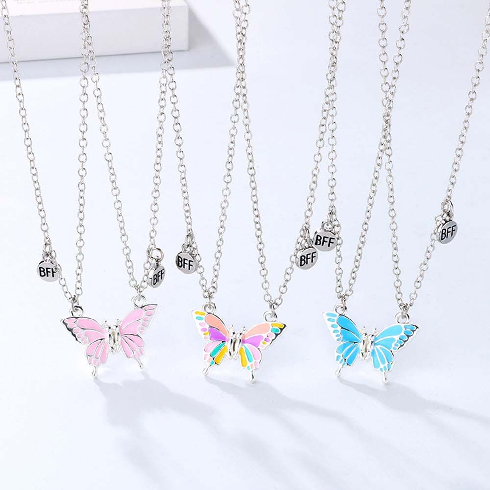 BFF Necklace Couple Clavicle Chain Butterfly Pendant Choker Women's Jewelry Magnetic Necklaces