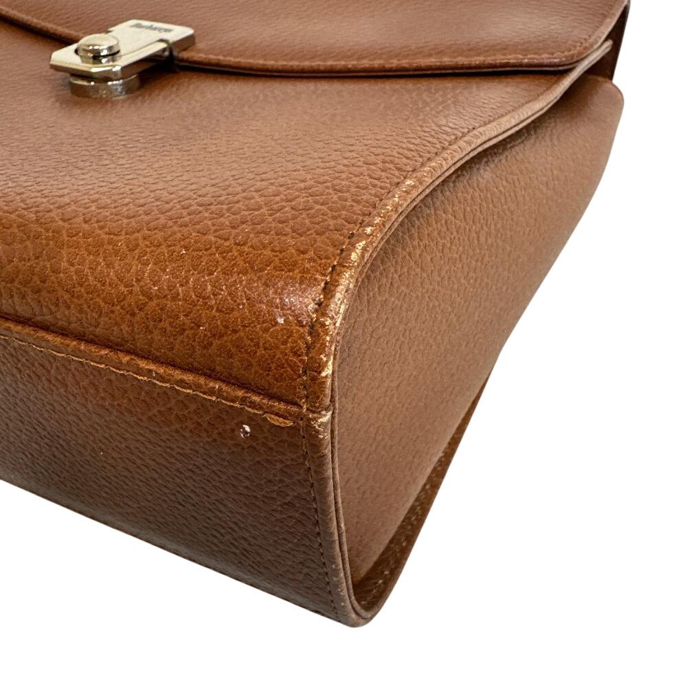 Burberrys 2-way Vintage V leather Shoulder Bag Brown leather Used