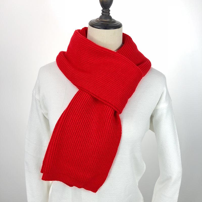 Зимний шарф вязаный утолщенный однотонный эластичный ветрозащитный сохраняющий тепло антиусадочный женский школьный уличный шарф