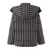 Womens Winter Striped Hooded Cotton Puffer Coat Warm Casual Commute Outerwear