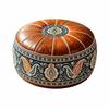 PU Leather Storage Ottoman Round Shape Floor Seat Cushion New Round Pouf Cover  Living Room