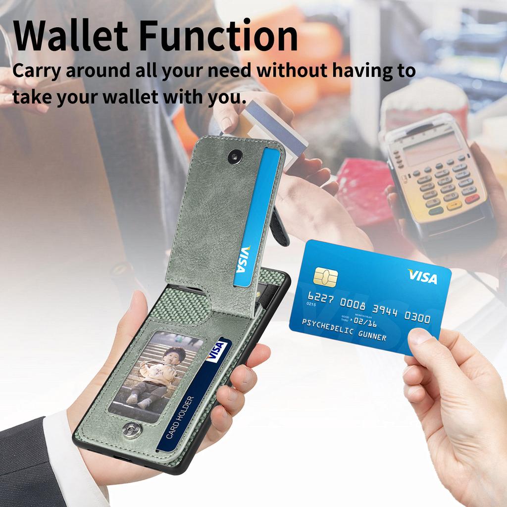 Zipper Wallet Cards Solt Case for Google Pixel 7 7 Pro 7A 6 6Pro 6A Coin Purse Carbon Fibre Pocket Cover Car Holder Magnet Funda