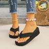 Women's Fashion Wedge Heel Platform Slippers - Non-Slip Beach & Outdoor Flip Flops