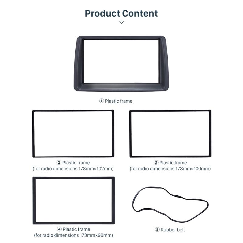 A82E-7 Inch 2 Din Car Stereo Radio Fascia Audio MP5 Installation Dash Adapter Frame Panel For 2003-2012 FIAT PANDA